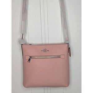 COACH Women's Rowan File Bag in Crossgrain Leather (Light Pink) NWT